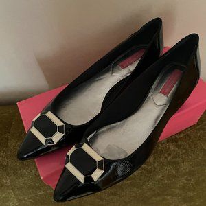Isaac Mizrahi Patent Leather Block Low Heel Pumps